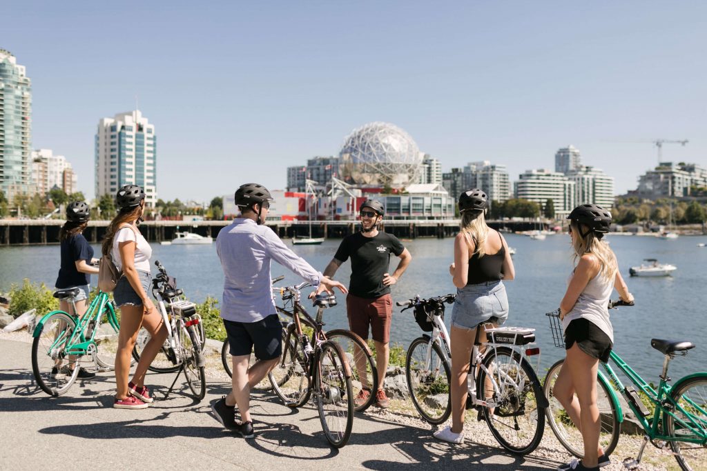Bicycle tour in Vancouver by Science World